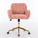 Mercer41 Sauhal Faux Fur Office Chair, Swivel Computer Chair, Ergonomic Task Chair in Pink | 31.9 H x 24 W x 23.6 D in | Wayfair