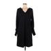 CAbi Casual Dress - Shift V Neck 3/4 sleeves: Black Dresses - Women's Size Small