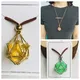 Silver Color Crystal Holder Cage Necklace Gold Color Dice Pendant Crystal Net Metal Necklace Copper