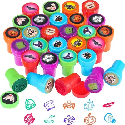 10Pcs Cartoon Halloween timbri numero animale auto inchiostro timbro di gomma giocattoli per bambini