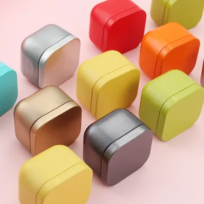 12/24 Stück leere quadratische Kerzengläser 50 ml Metalldosen leere Behälter Boxen Candy Pot Home Storage Containers Organizer mit Deckel