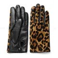 YY5388 Neuheit Frauen Leopard Print Echtes Leder Handschuhe Damen Kurze Winter Wolle Gefüttert Dick