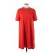 Zara Casual Dress - Shift High Neck Short sleeves: Red Print Dresses - Women's Size Small