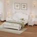 3-Pieces Bedroom Sets,Queen Size Wood Platform Bed and Two Nightstands