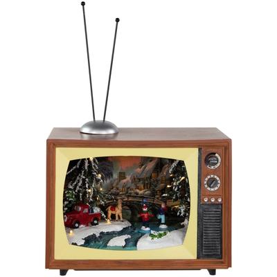 9.25" LED Animated Musical TV with Ice Skating Scene Christmas Display