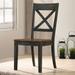 Set of 2 Farmhouse Solid Wood Dining Chair, Kitchen Armless Side Chairs with X Back Design and Knotty Oak Veneer, for Lving Room