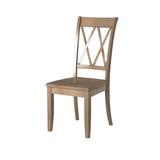 International Concepts Soild Wood Dining Chairs，Modern Kitchen Side Chairs with 2 Double X-Back and Wood Legs, Dining Furniture