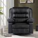 Breathable Leather Heated Massage Sofa Living Room Ergonomic Manual Recliner Chairs with Remote Controller,Black