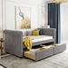 Twin Size Upholstered daybed with Drawers, Wood Slat Support