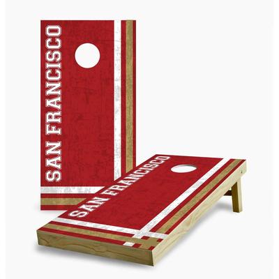 San Francisco 49ers Multi Stripe Cornhole Game (Choose Wraps or Boards)