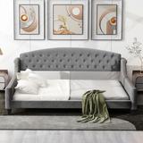 Twin/Full Daybed, Twin/Full Size Luxury Tufted Button Daybed, Upholstered Daybed Frame, Sofa Bed for Bedroom Living Room