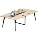 Moasis 8FT Conference Table Boat Shaped Meeting Table with Rectangle Grommet