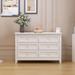 6 Drawer Double Dresser for Bedroom with Retro Round Handle, Solid Wood Chest of Drawers, Traditional Bedroom Furniture