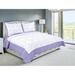 Marina Decoration Embroidered Stitching Coverlet Bedspread Ultra Soft Solid Summer Quilt Set, Purple Floral