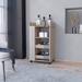 Glass Door Bar Cart w/ Bottle Holder & Casters Entryway Wine Storage Coffee Cabinet Freestanding Liquor Cabinet w/ Console