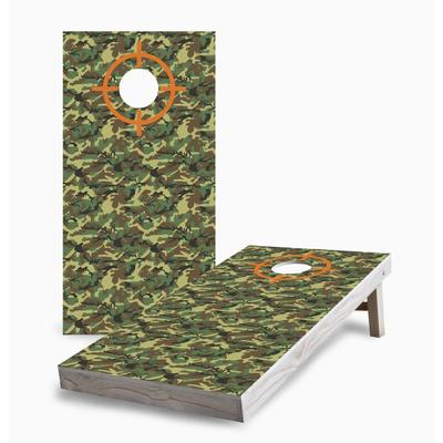 Camouflage with Target Cornhole Game (Choose Wraps or Boards)