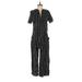 Dress Forum Jumpsuit V Neck Short sleeves: Black Print Jumpsuits - Women's Size Medium