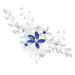 HEMOTON Flower Design Hair Comb Artificial Pearl Headdress Rhinestone Hair Accessories Bridal Hair Decoration Elegant Photo Props for Lady Women (Blue)