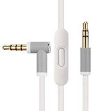 Replacement Audio Cable Cord Wire - Compatible with Beats Headphones Studio Solo Pro Mixr - In-Line Mic and Control - White