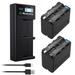 2-Pack NP-F970 8800mAh Li-ion Battery + LCD Battery Charger for Sony NP-F750 NP-F770 NP-F950 NP-F960 Cam