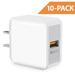 [10-Pack] Quick Charge 3.0 Wall Charger 18W QC3.0 USB Wall Charger Adapter Fast Charging Block Compatible with Samsung Galaxy S23 / S22 / S21 / S20 / Ultra iPhone 14 13 12 11 Pro Max Mini