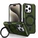 for iPhone 12 Pro Max Hybrid Case with Magnetic Ring Multi-Angle Stand for Women Men [Excellent Grip Feeling] Drop Protective Case Cover for iPhone 12 Pro Max 6.7 inch - Darkgreen