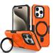 ELEHOLD Rugged Case for iPhone 12 Pro / 12 6.1 Heavy Duty Case with Foldable Ring Holder Kickstand Function Non-Slip Military Grade Drop Protection Shockproof Cover for iPhone 12 Pro / 12 6.1 orange