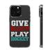 DistinctInk Clear Case for Apple iPhone 15 Pro MAX (6.7 Screen) - Give Blood Play Hockey