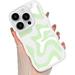 for iPhone 14 Pro Max Case for Women Girls Cute Curly Wave Frame Shape Design Cute Art Wavy Painted Soft TPU Shock-Absorbing and Fall-Resistant for iPhone 14 Pro Max Phone Case 6.7 -Green