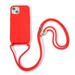 Feishell Crossbody Lanyard Case for iPhone 14 Adjustable Strap Shockproof Drop Protection Soft Flexible Silicone Cover Shockproof Protective Phone Case Cover for Women Men Red