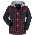 RED by EMP Winter Jacket - Black/Red Lumberjack Jacket with Black Sleeves - S to XXL - for Men - black-red