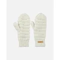 Women's Barts Womens Jasmin Classic Knitted Gloves Mittens - White - Size: ONE size