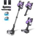 INSE Cordless Vacuum Cleaner, 6-in-1 26Kpa Suction Stick Vacuum with 2 Batteries, Max 100min Runtime Rechargeable Vacuum Cleaners for Home Hard Floor----S10P Purple