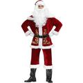 Ibuloule Mens Deluxe Santa Suit - Men's Adult Suit | Adult Pajamas Halloween Cosplay Unisex Onesie, Christmas Santa Outfit Gift for Men