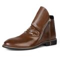 Remxi Mens Leather Boots Chelsea Boots Formal Boots For Men-Fashion High-Top Boots DarkBrown UK 10.5