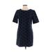 Gap Casual Dress - Shift Crew Neck Short sleeves: Blue Print Dresses - Women's Size 12