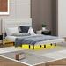 Brayden Studio® Christler Queen Size Floating Bed Frame w/ Motion Activated Night Lights Upholstered in White | 40.9 H x 62.2 W x 81.7 D in | Wayfair