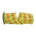 The Holiday Aisle® 4"X10yd Citrus Check Dupioni Colors Wired Edge Ribbon, Polyester in Green | 4 H x 4 W x 4 D in | Wayfair