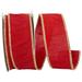 The Holiday Aisle® Dupioni Colors Deluxe Wired Edge Ribbon, Polyester in Red/Yellow | 1.5 H x 6 W x 6 D in | Wayfair