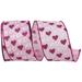 The Holiday Aisle® 2-1/2"x20yd Xoxo Glitter Hearts Wired Edge Ribbon, Polyester in Pink | 1.5 H x 5 W x 5 D in | Wayfair