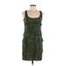 Shoshanna Casual Dress - Sheath Scoop Neck Sleeveless: Green Solid Dresses - Women's Size 4