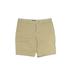 Lands' End Khaki Shorts: Tan Print Mid-Length Bottoms - Women's Size 16 - Light Wash