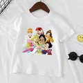 Disney Princess abbigliamento per bambini magliette magliette estive bambini cartoni animati Kawaii