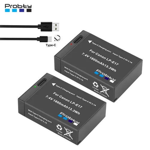 Nuova batteria LPE17 LP E17 LP-E17 con ingresso USB-C per Canon LP-E17 RP 77D 200D 750D 760D 8000D Kiss X8i M3 Rebel Rebel T6i