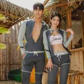 Wisuwore Korean Rash Guard for Couples Swimsuits Women Men Surfing Suit Tankini Rashguard Sports