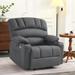 MCombo Recliner Chair Sofa with Massage and Heat for Big Elderly People,Faux Leather R7096