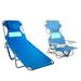Ostrich Ladies Comfort Lounger Chair and On Your Back Beach Chair Blue