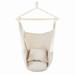 Leadrop Distinctive Cotton Canvas Hanging Rope Chair with Pillows Beige
