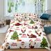 Home Textiles Merry Christmas Bedding Cover 3D Santa Claus Cartoon Printing Bed Clothes Red Bedding