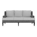 Source Furniture Island Bay Traditional Wicker / Rattan Outdoor Sofa in Gray